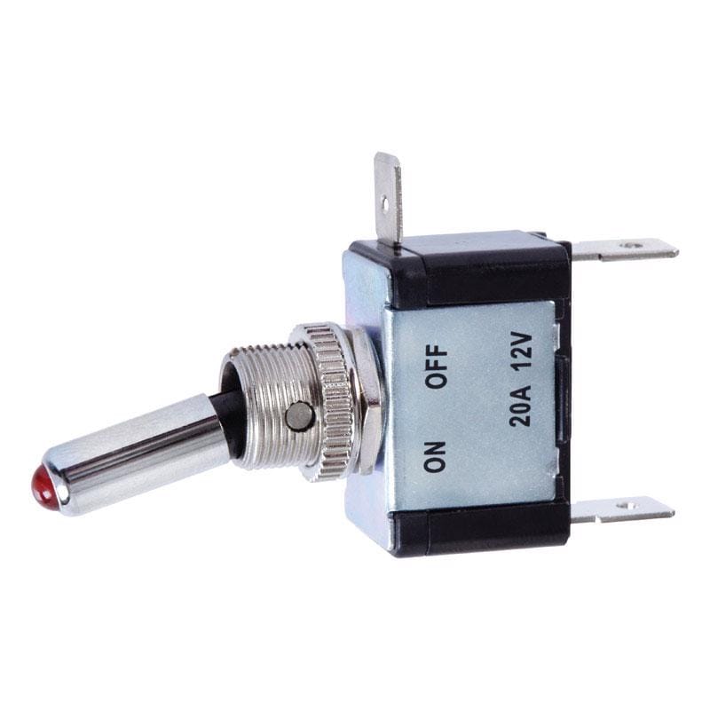 Jandorf 61110 20 amps Single Pole Toggle Automotive/Marine Switch Black/Silver 1 pk