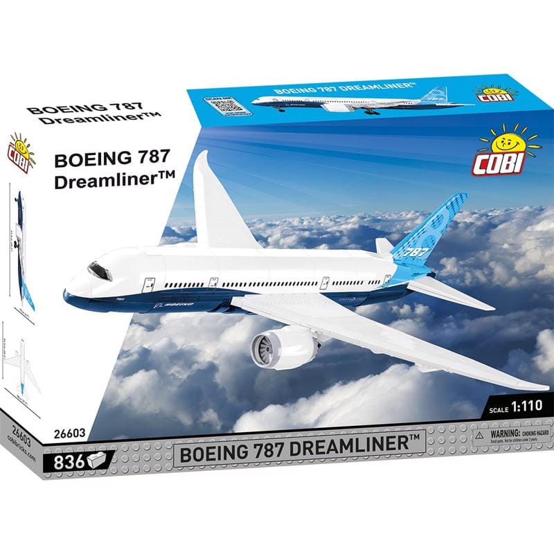 Cobi COBI-26603 Boeing 787 Airplane Block Set Blue/White 836 pc