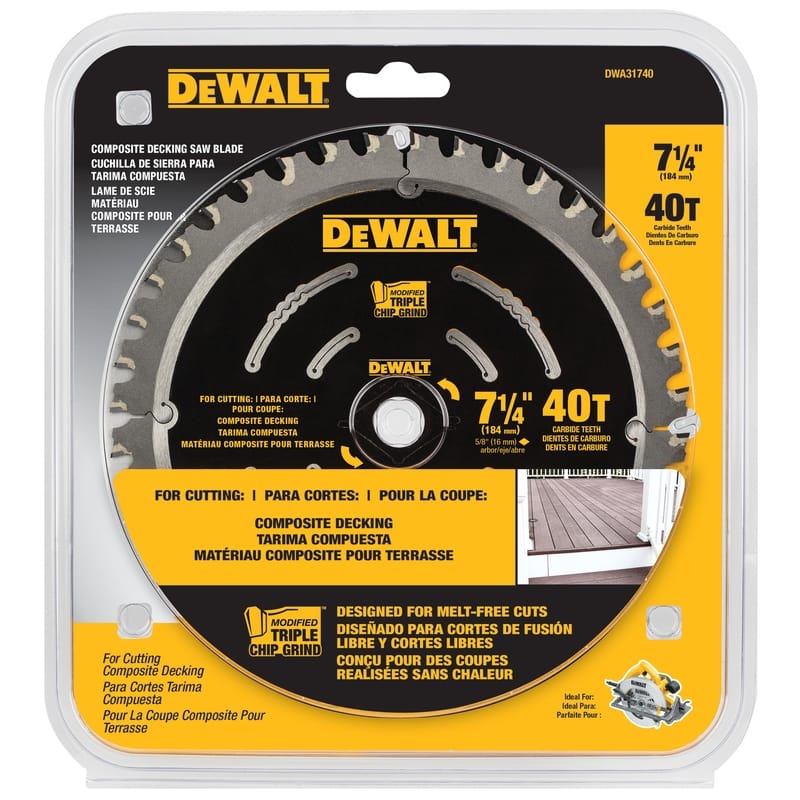 Dewalt DWA31740 7-1/4 in. D X 5/8 in. Carbide Saw Blade 40 teeth 1 pk