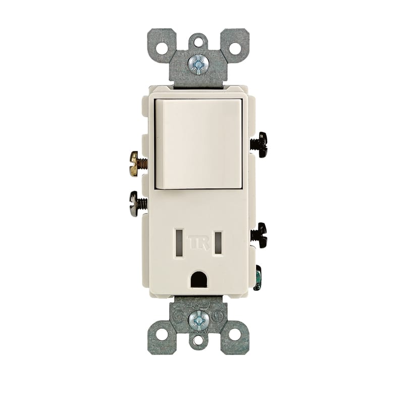 Leviton T5625-T Decora 15 amps 125 V Light Almond Combination Switch/Outlet 5-15R 1 pk