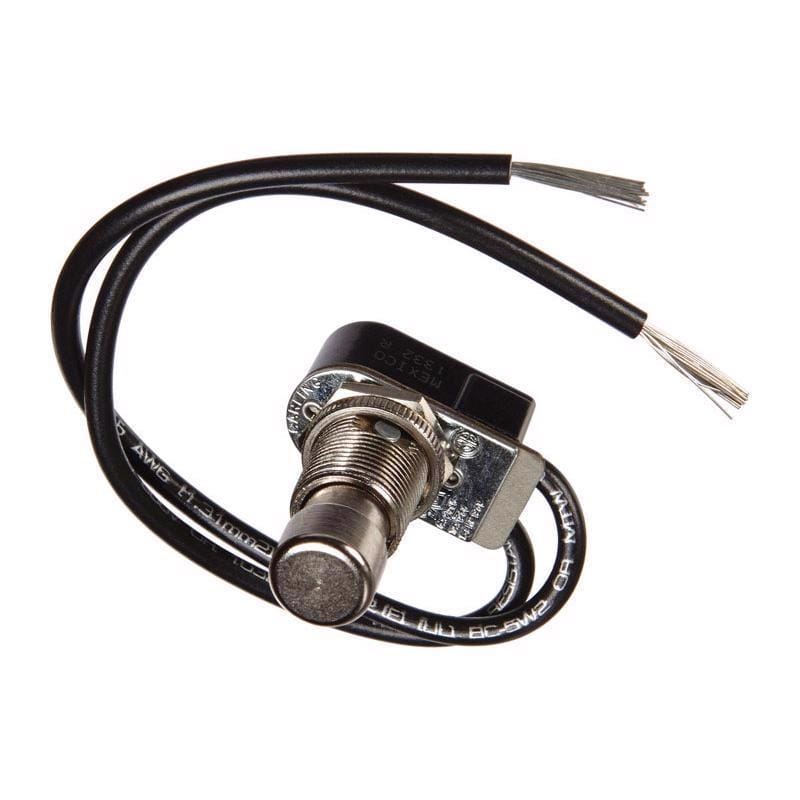 Jandorf 61036 10 amps Single Pole Push Button Appliance Switch Black/Silver 1 pk