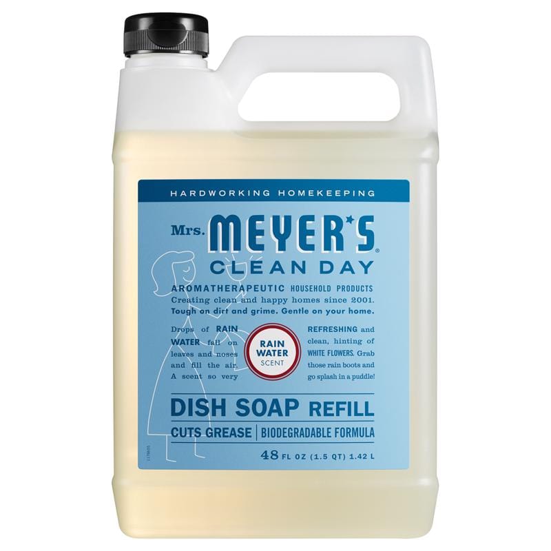 MRS. Meyer'S 11927 Clean Day Refreshing Rain Scent Liquid Dish Soap Refill 48 oz 1 pk
