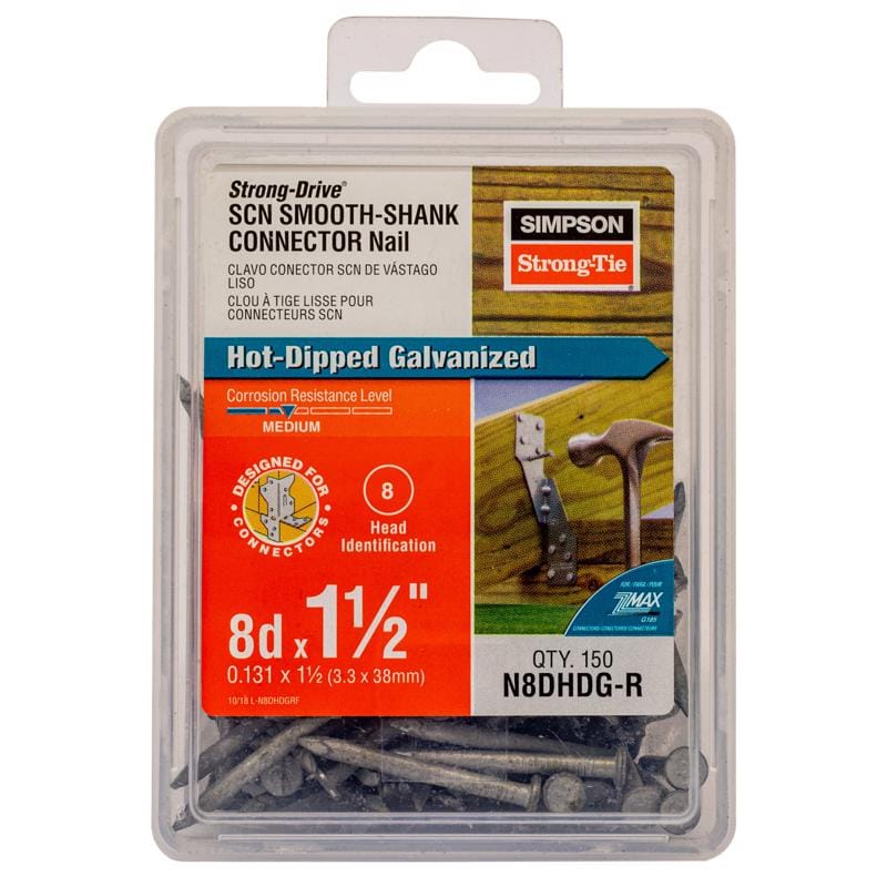 Simpson Strong-Tie N8DHDG-R 8D 1-1/2 in. Wood Joiner Hot-Dipped Galvanized Steel Nail Round Head 1 lb
