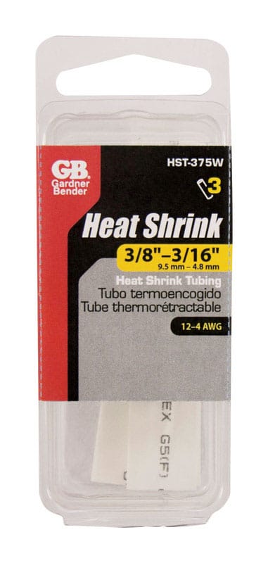 Gardner Bender HST-375W 3/8 in. D Heat Shrink Tubing White 3 pk