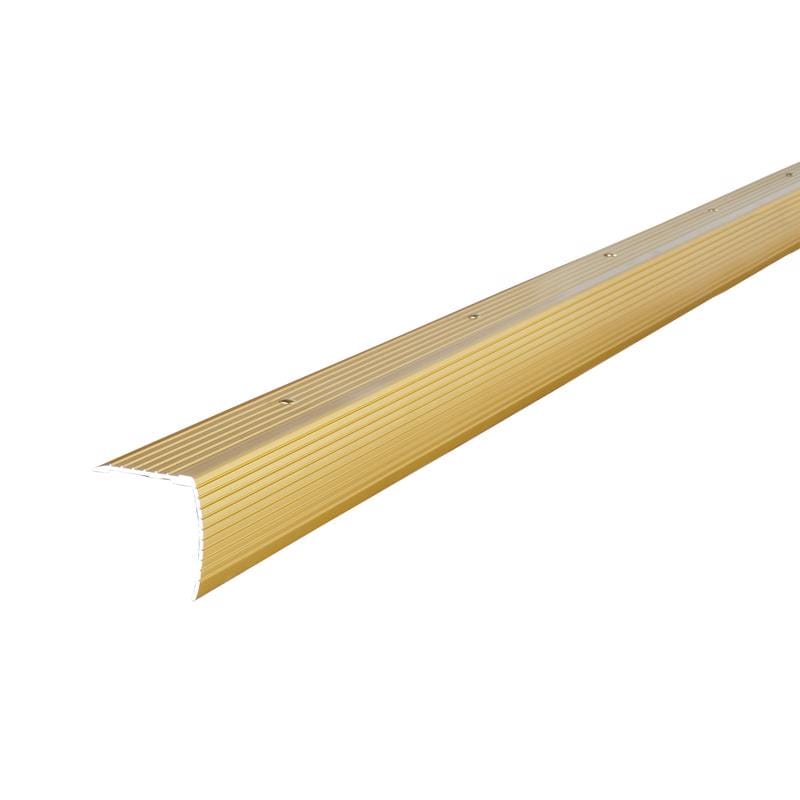 M-D Building Products 79103 1.125 in. H X 1.125 in. W X 72 in. L Satin Brass Aluminum Stair Edge