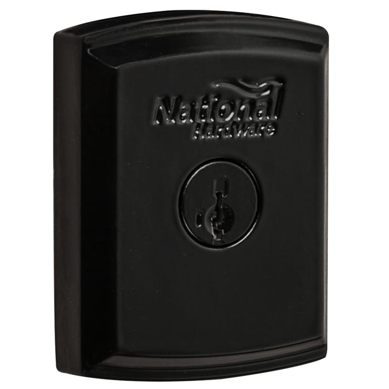 National Hardware N109-080 SmartKey 3.35 in. L Black Metal Gate Lock 1 pk