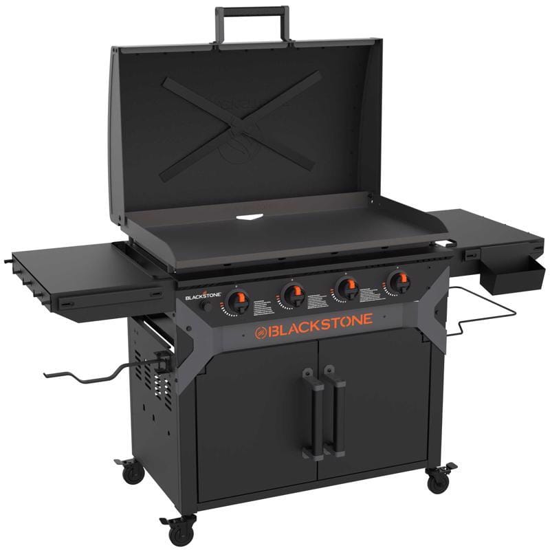 Blackstone 2309 Iron Forged 4 Burner Liquid Propane Outdoor Griddle with Hood Black
