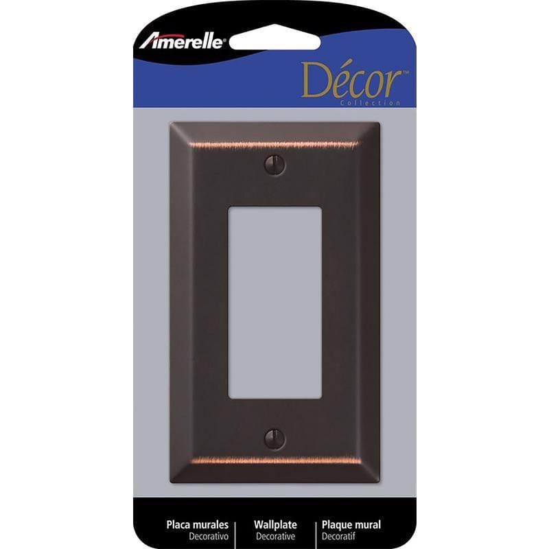 Amerelle 163RDB Century Aged Bronze 1 gang Stamped Steel Decorator Wall Plate 1 pk