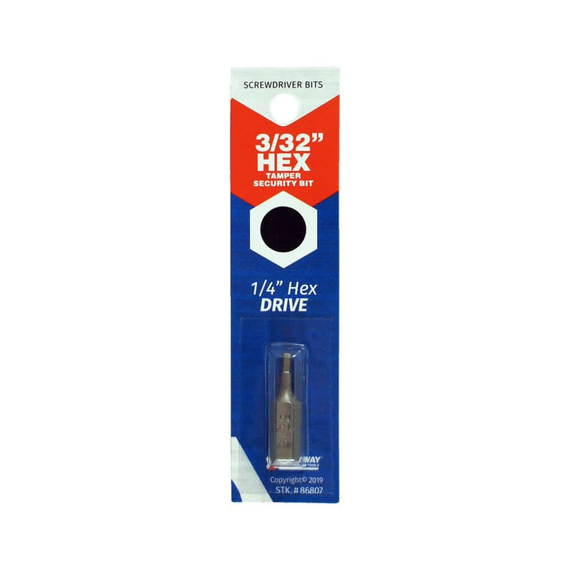 Best Way Tools B86807 Hex 3/32 in. X 1 in. L Screwdriver Bit Carbon Steel 1 pc