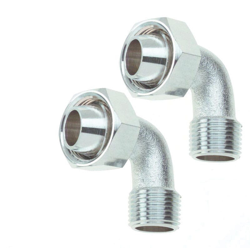 William Harvey 11746 Bent Bathcock Coupling For Universal 1/2 in. Silver Brass 2 pc