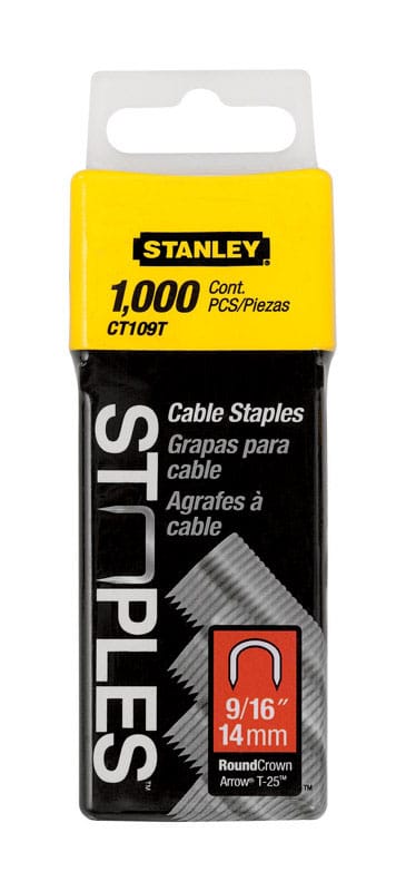 Stanley CT109T T25 5/16 in. W X 9/16 in. L 20 Ga. Narrow Crown Cable Staples 1000 pk