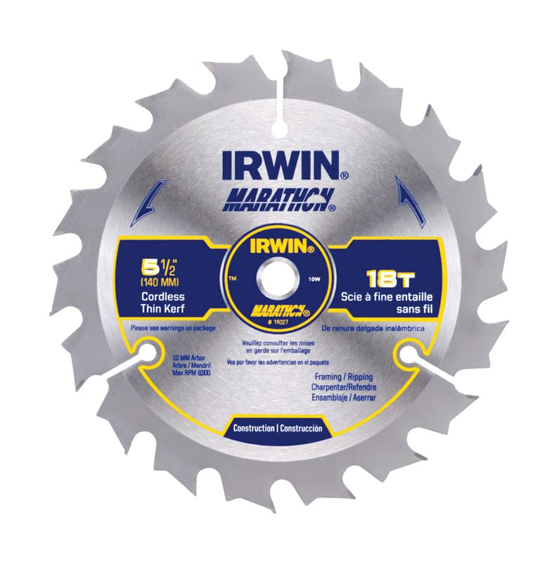 Irwin 14027 Marathon 5-1/2 in. D Carbide Circular Saw Blade 18 teeth 1 pk