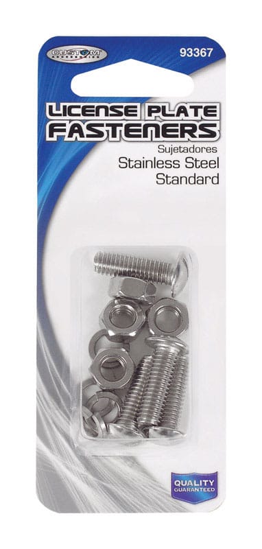 Custom Accessories 93367 Silver Stainless Steel License Plate Fasteners