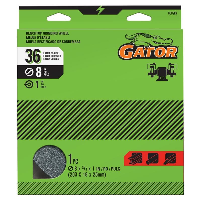 Gator 6002GA 8 in. D X 1 in. X 1 in. thick Grinding Wheel 1 pc