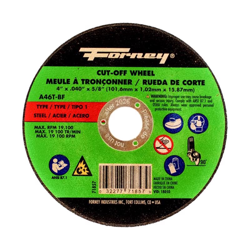 Forney 71857 Cut Off Wheel Metal Type 1 4X.040X5/8