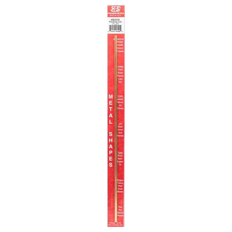 K&S 8205 1/8 in. D X 12 in. L Round Brass Tube 1 pk