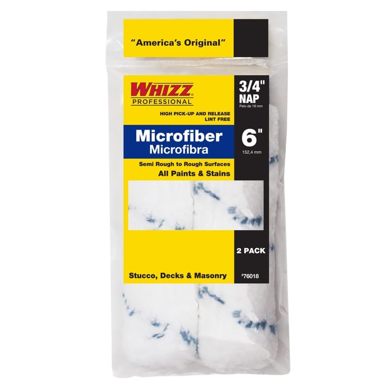 Whizz 76018 Microfiber 6 in. W X 3/4 in. Mini Paint Roller Cover 2 pk
