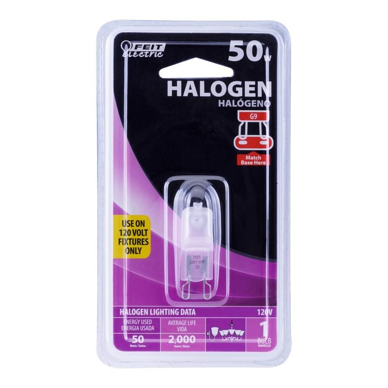 Feit BPQ50/IF/G9/RP 50 W T4 Tubular Halogen Bulb 600 lm Warm White 1 pk