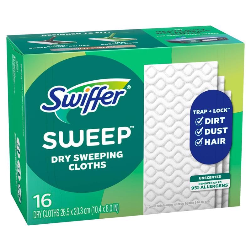 Swiffer 80374618 Sweeper 5.4 in. Dry Microfiber Dust Mop Refill 16 pk