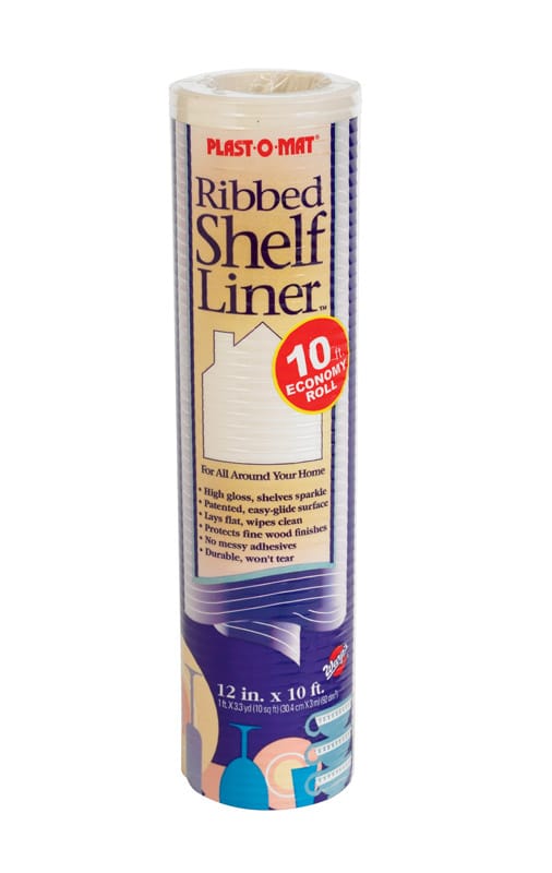 Warp's SPM110-Q Plast-O-Mat 10 ft. L X 12 in. W Bisque Non Adhesive Ribbed Shelf Liner