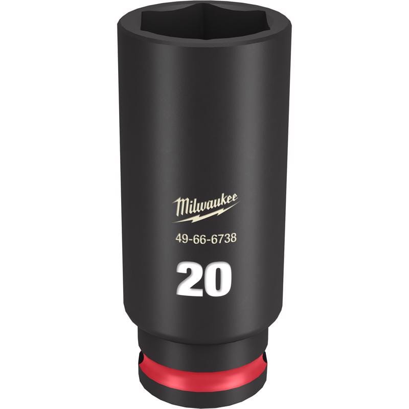 Milwaukee 49-66-6738 Shockwave 20 mm X 3/8 in. drive Metric 6 Point Deep Impact Socket 1 pc