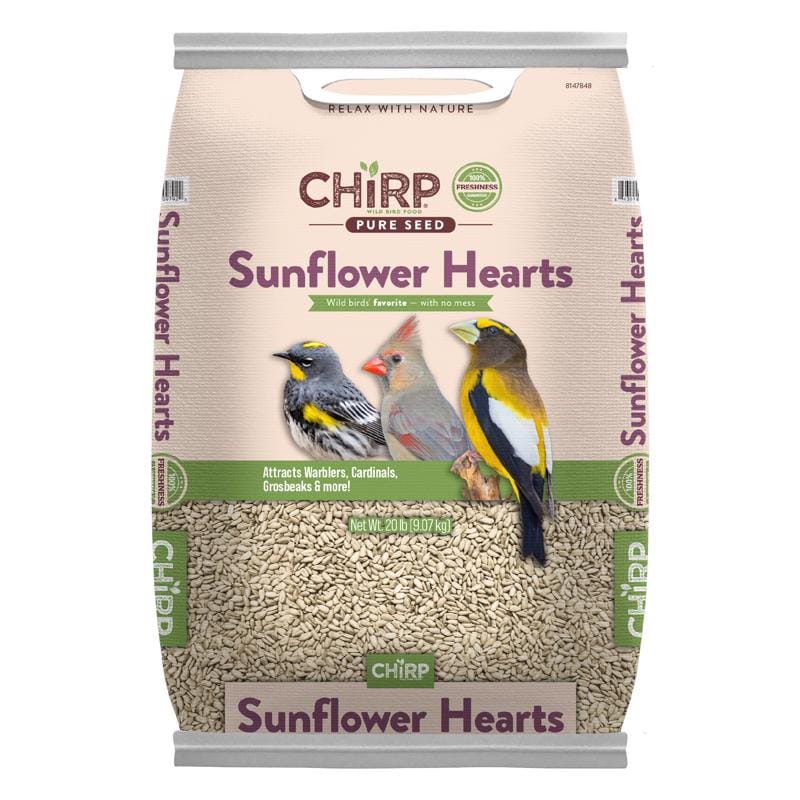 Chirp 17382 Pure Seed Sunflower Hearts Wild Bird Food 20 lb