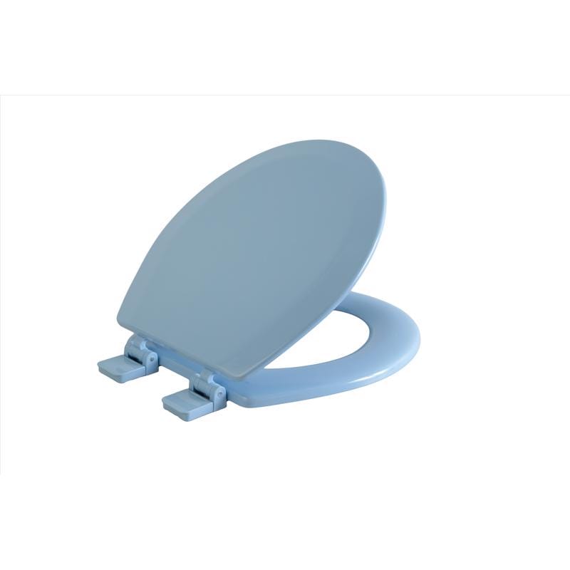 Oakbrook Collection MD013-FG-BLUE Laurel Round Blue Wood Toilet Seat
