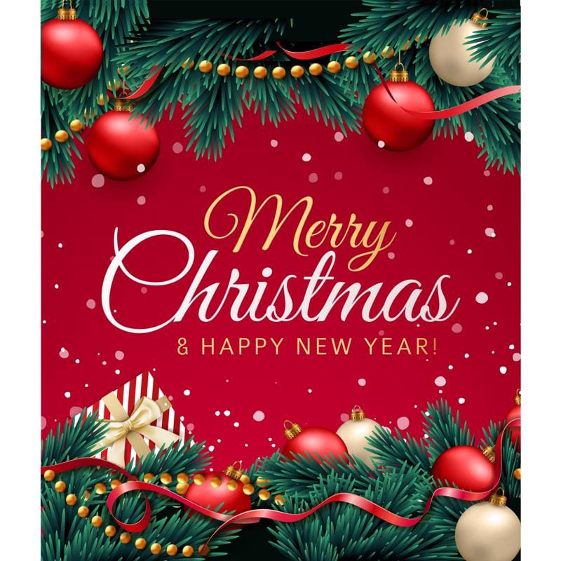 Garage Celebrations RE1-07-08-001 Merry Christmas and Happy New Year 7 ft. x 8 ft. Garage Door Cover