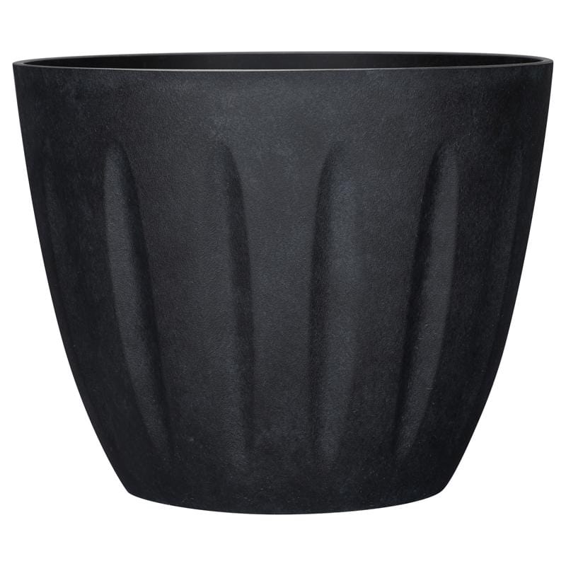 L&G PVI8016TKJ 12.8 in. H X 16 in. W X 16 in. D X 16 in. D Polyresin Spritzer Planter Black