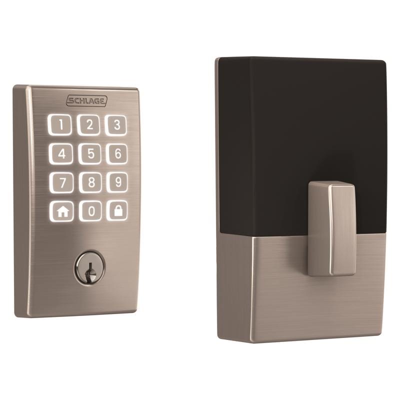 Schlage BE459WBVCEN619 Arrive Satin Nickel Steel Wi-Fi Deadbolt with Century Trim