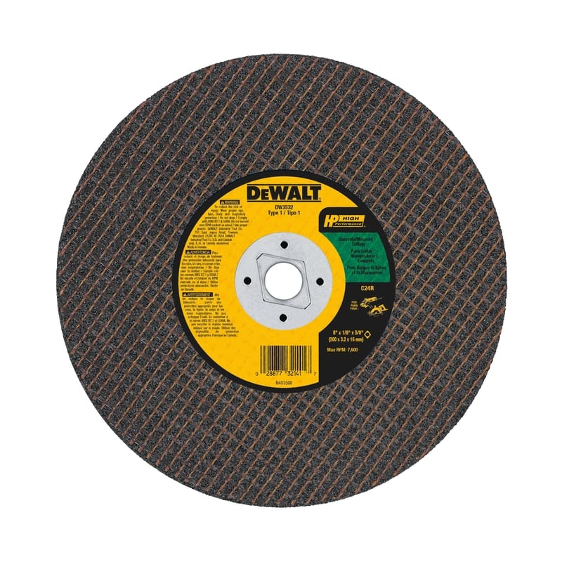 Dewalt DW3532 High Performance 8 in. D X 5/8 in. X 1/8 in. thick Silicon Carbide Masonry Cutting Saw Blade