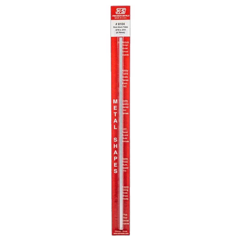 K&S 8104 3/16 in. D X 1 ft. L Round Aluminum Tube