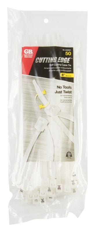 Gardner Bender 46-308SC 8 in. L Clear Self-Cutting Cable Tie 50 pk