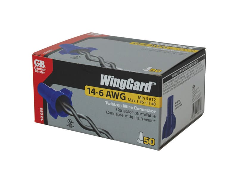 Gardner Bender 10-089 WingGard 14-6 Ga. Copper Wire Connector Blue 50 pk