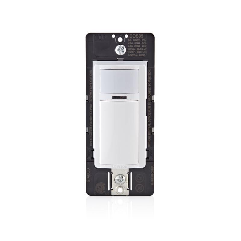 Leviton DOS05-1LW Decora Single Pole or 3-way Motion Sensor Switch White 1 pk