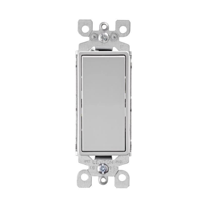 Leviton 05601-2GS Decora 15 amps Single Pole Rocker Switch Light Gray 1 pk