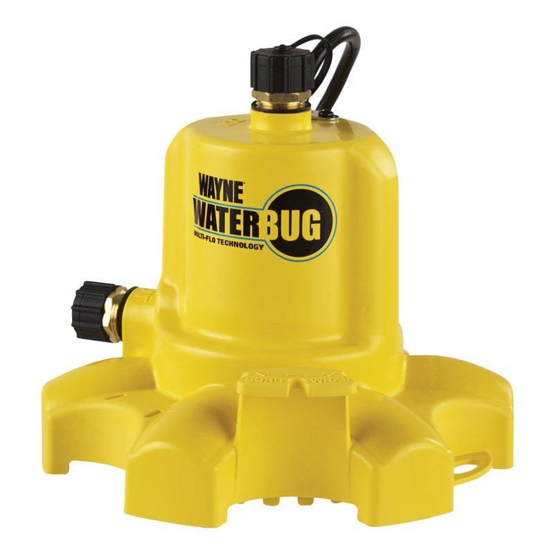 Wayne WWB WaterBug 1/6 HP 1350 gph Thermoplastic Switchless Switch Bottom AC Utility Pump