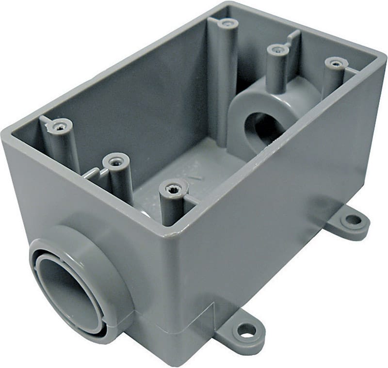 Cantex 5133464U New and Old Work 21 cu in Rectangle PVC 1 gang Outlet Box Gray