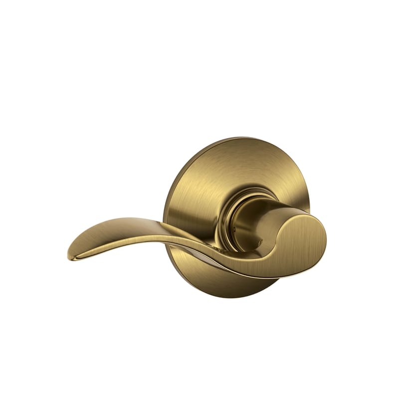 Schlage F10ACC609 Accent Antique Brass Passage Lever