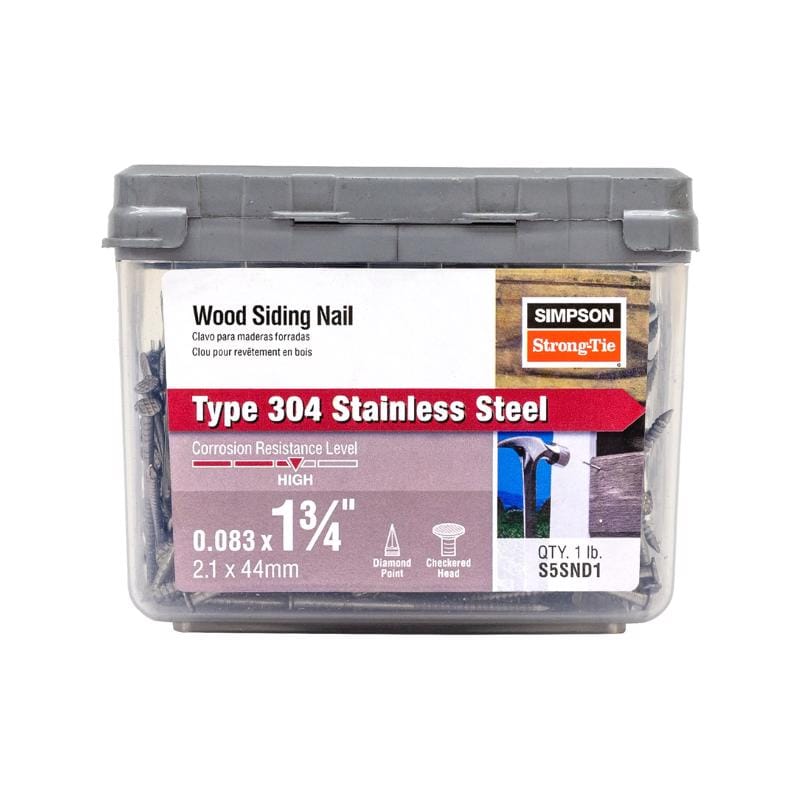 Simpson Strong-Tie S5SND1 5D 1-3/4 in. Siding Stainless Steel Nail Round Head 1 lb