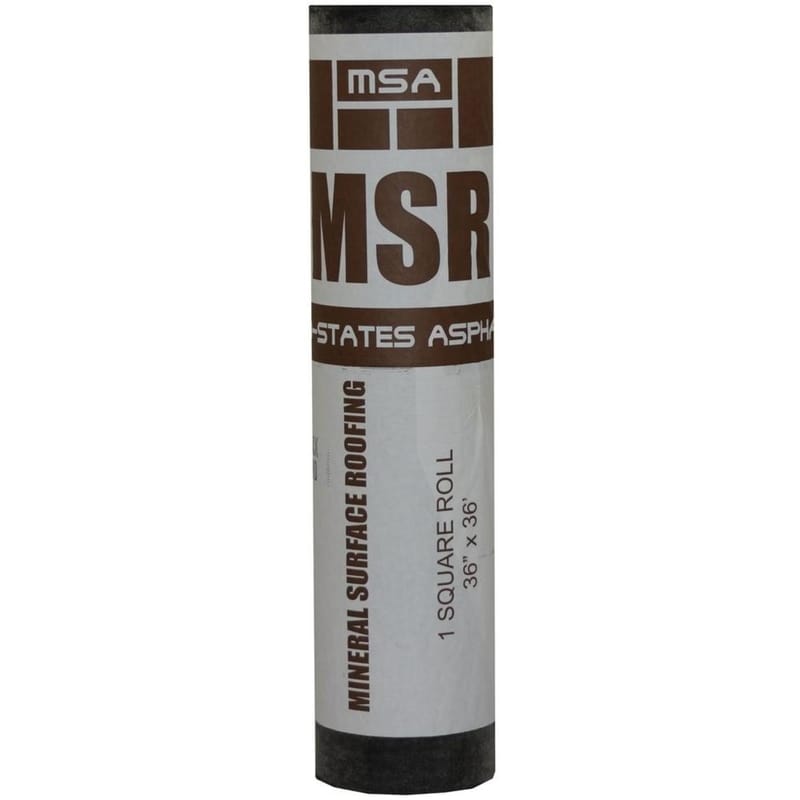 Mid-States Asphalt MSAMSRWH 3 ft. W X 36 ft. L Asphalt Mineral Surface Rolled Roofing White