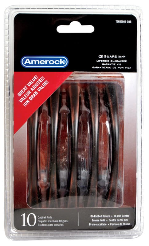 Amerock TEN53003ORB Contemporary Arch Cabinet Pull 3-3/4 in. Oil Rubbed Bronze Brown 10 pk