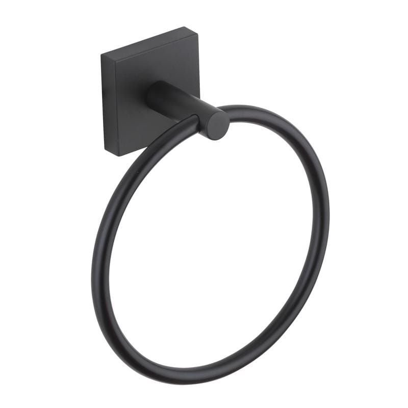 Oakbrook Collection BH-OB5001MB Matte Black Towel Ring Die Cast Zinc