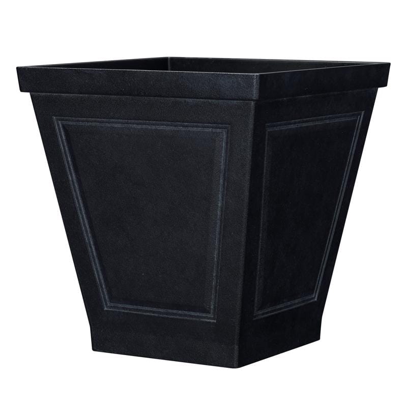 L&G PVE5516TCI 16.7 in. H X 16 in. W X 16 in. D Polyresin New England Planter Black