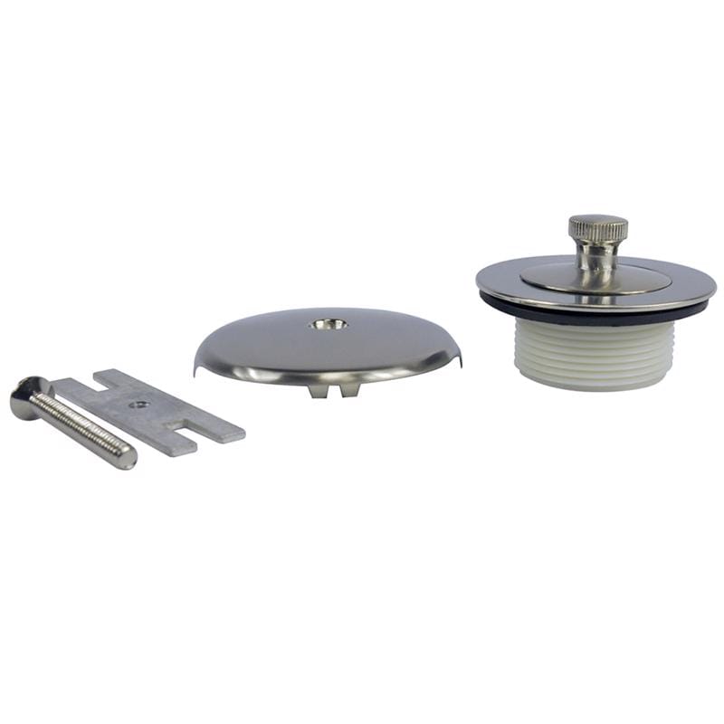 Danco 89239A 1-1/2 in. Brushed Nickel Gray Round Brass Lift and Turn Tub Drain Trim Kit