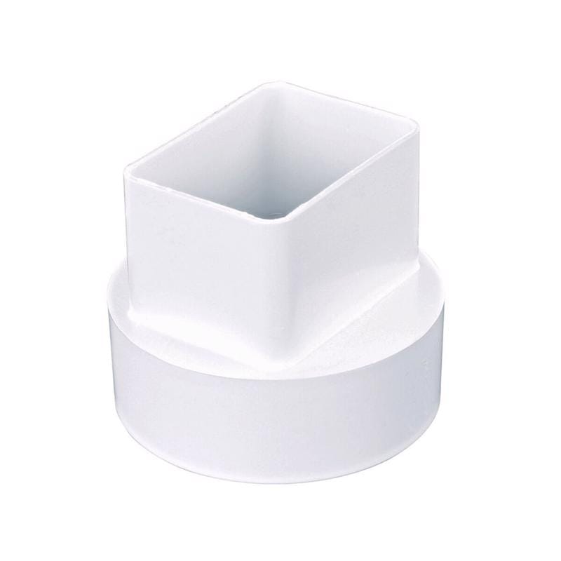 NDS 9P08 Schedule 40 4-1/2 in. Hub in. PVC 4 in. Downspout Adapter 1 pk