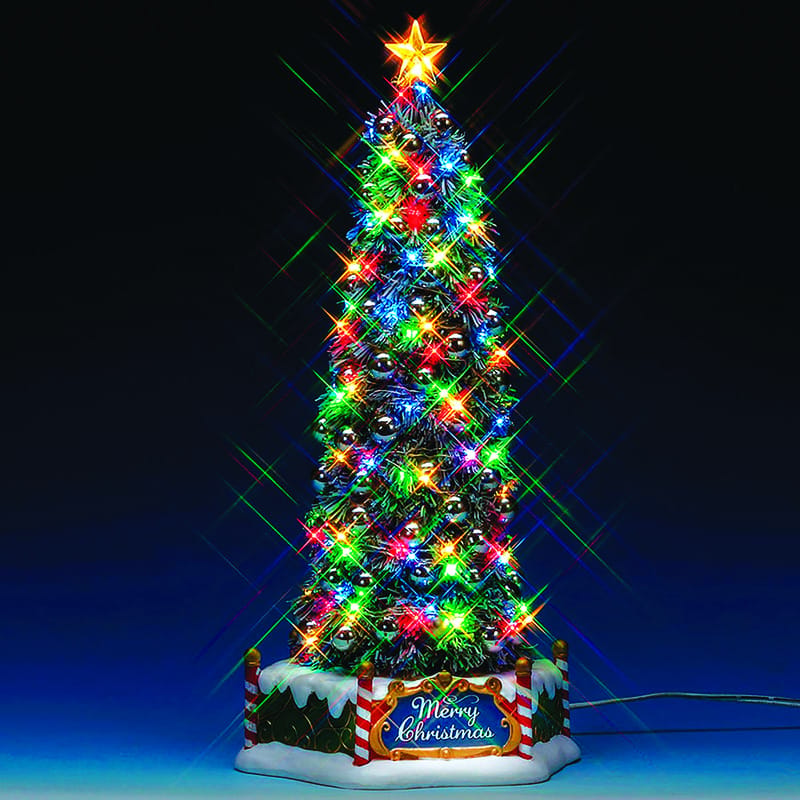 Lemax 84350 Multicolored New Majestic Christmas Tree Christmas Village 13 in.