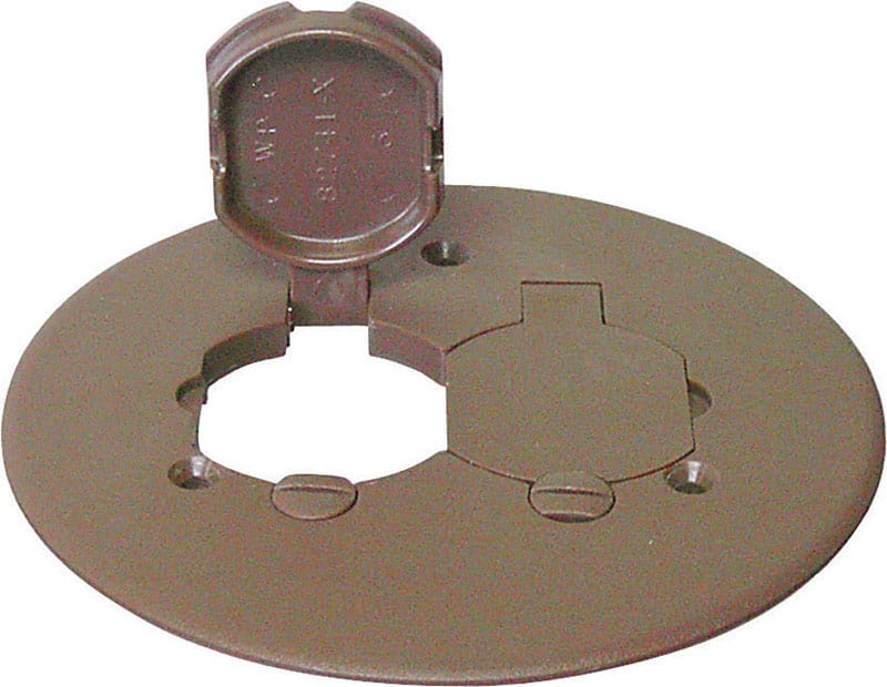 Cantex 5133678U Round PVC 2 gang 5-1/2 in. W Duplex Floor Box Cover