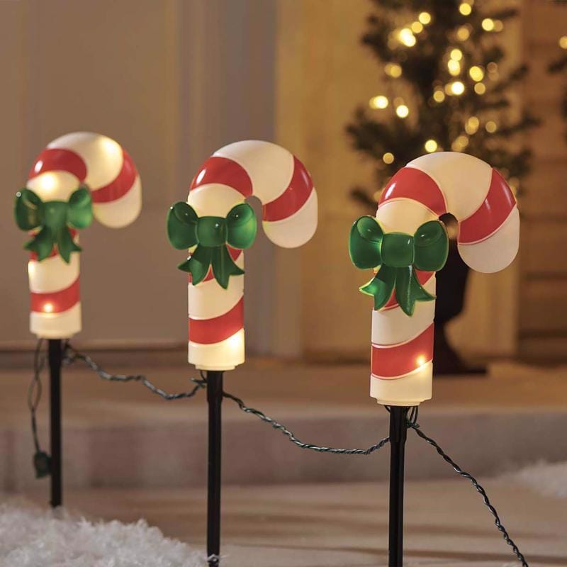 Celebrations 21247-71 LED Warm White Candy Cane 9 in. Pathway Decor