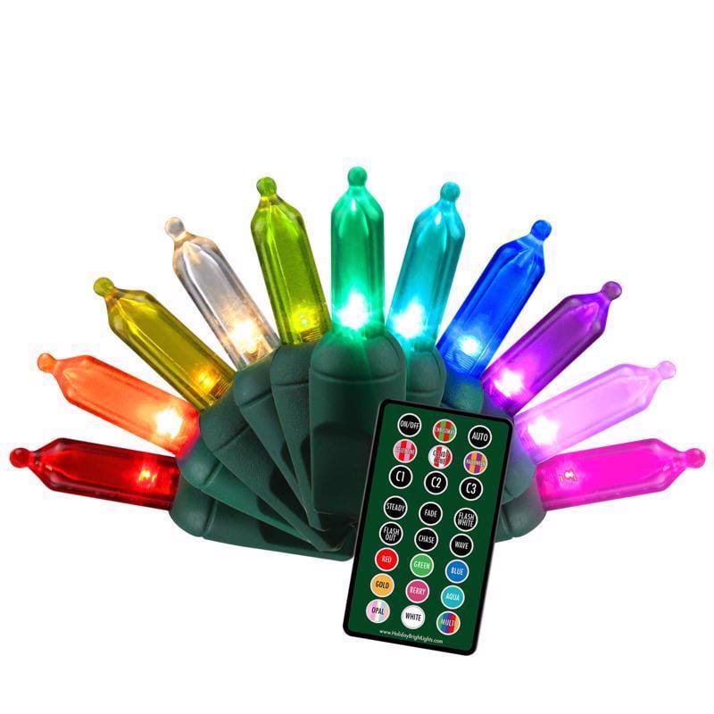 Celebrations RGBWWST5A Platinum LED T5 Multicolored 50 ct String Lights w/Remote Christmas Lights 25 ft.